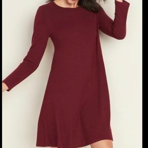 NWT Old Navy Maroon Long sleeve dress